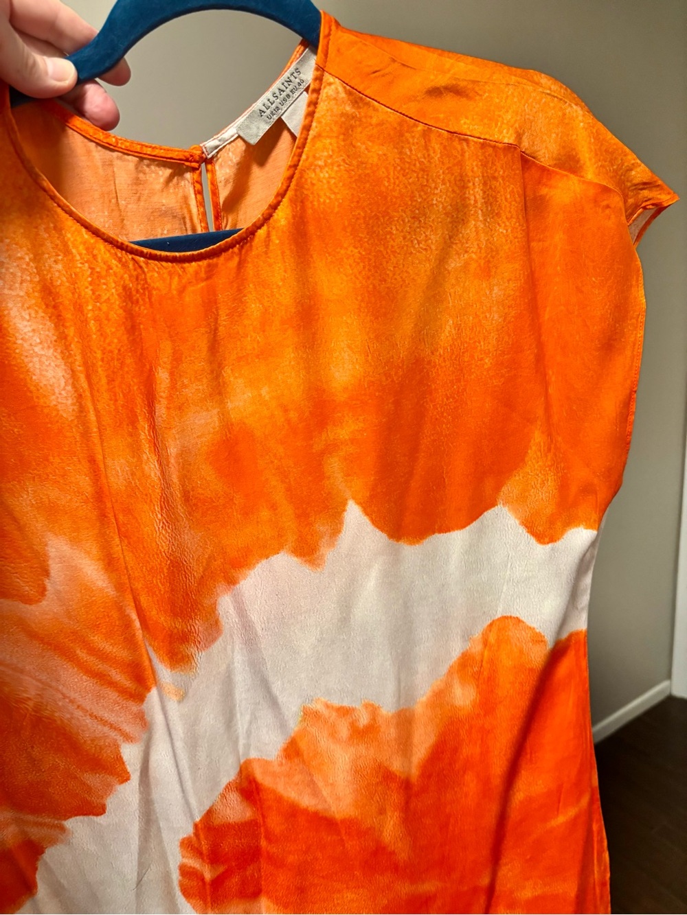 AllSaints Silk Orange dress - Vibrant Orange